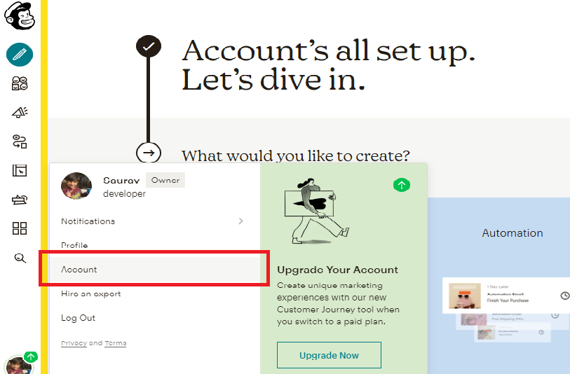 Mailchimp account