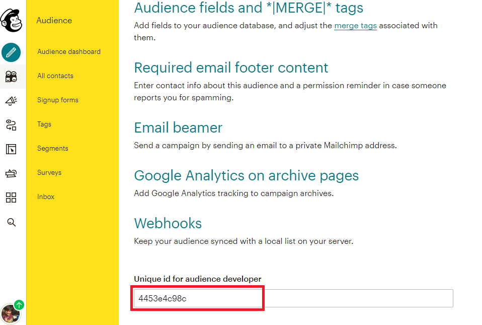 Mailchimp List ID