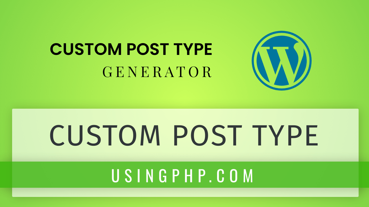 Custom Post Type Generator